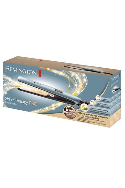 Remington Placa de indreptat parul Remington Shine Therapy PRO S9300, Invelis ceramic cu ulei de Argan