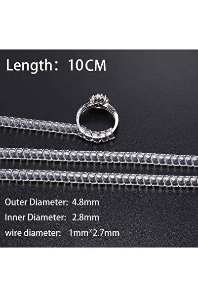 Choice مجموعة من 4 قطع من أدوات ضبط حجم الحلقات اللولبية الشفافة المسطحة الكب...