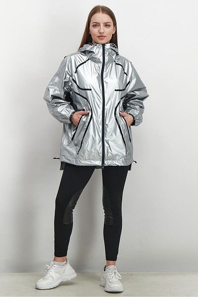 adidas Women Regular Fit Training Jacket, Silver Metallic