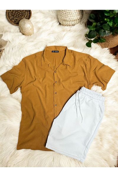Gameyal Men's Set of 2 - Shorts and Shirt Set, Comfortable Fit Wrinkle and Pocket Detailed Description