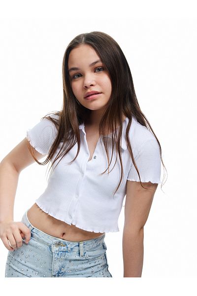 Koton Βαμβακερό μπλουζάκι με κοντό μανίκι Basic Polo Neck