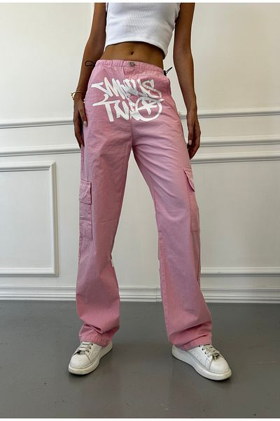 KOTOLOG Unisex Grunge Baggy Elastic Adjust Waist Leg Snow Jean Money Pants in the Cloud