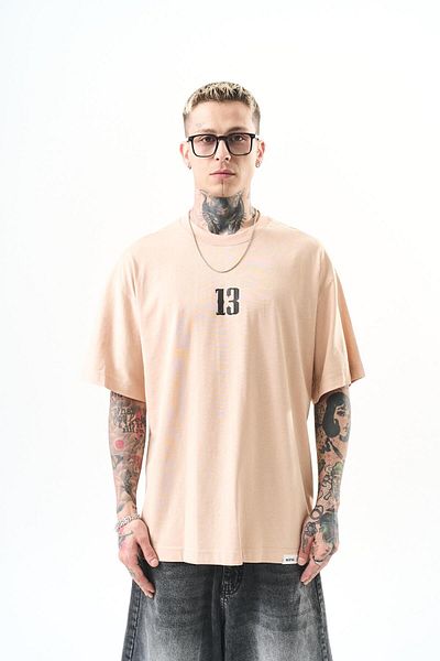 Respire Ανδρικό μπλουζάκι 13 εμπριμέ Oversize Μπεζ