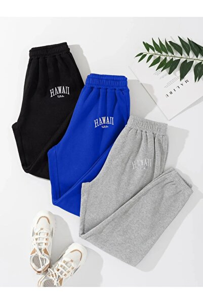 EYAX MODA 3 Pack Unisex Printed Jogger Sweatpants