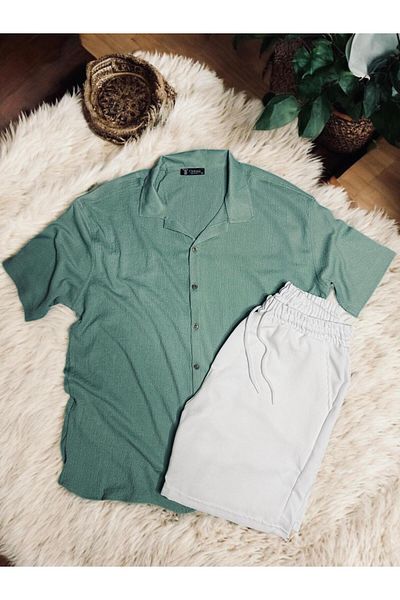 Gameyal Men's Set of 2 - Shorts and Shirt Set, Comfortable Fit Wrinkle and Pocket Detailed Description