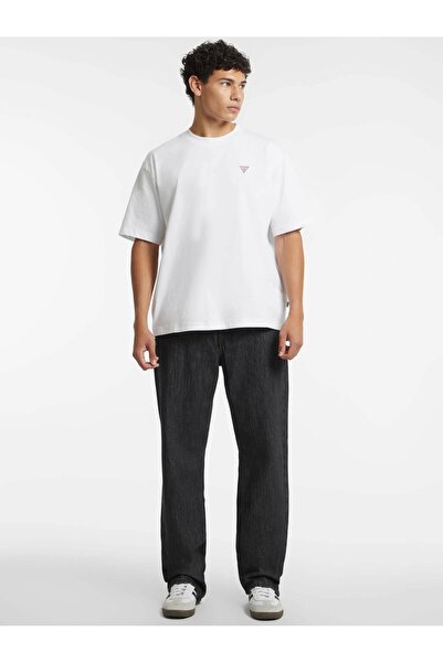 Guess Jeans Men's White Mini Triangle Logo T-Shirt