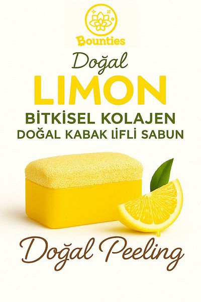 Bounties Natural Lemon Extract Pumpkin Fiber Soap – Skin Purifying and Revitalizing
