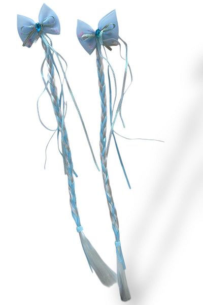 TAKIŞTIR Blue Color Ribbon Figured Braided Hair Detailed Double Side Buckle