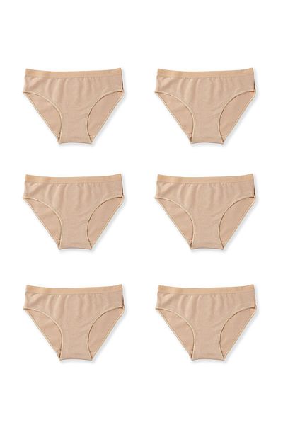 BAYKAR Bikini pentru fetiță - Chiloți de bază simpli din bumbac Lycra 6buc 5005
