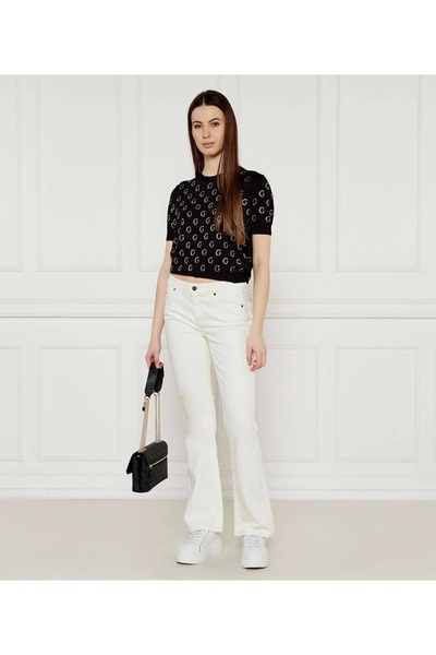 Guess JASMINE G CN SS BOXY SWTR Kadın Siyah Kazak W5GR05Z3D60-JBLK