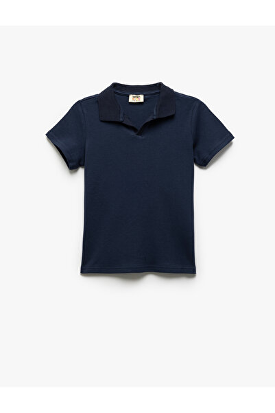 Koton Bavlněné tričko s krátkým rukávem Basic Polo Collar