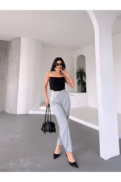 Mine'nspolo Women's Baggy Trousers - Button Demand