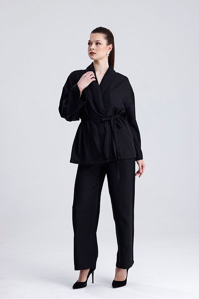 MD trend Women's Waist Lace-Up Kimono Set