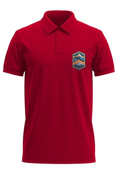 remonz Tricou cu guler polo, 100% bumbac, imprimat montan