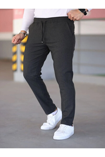 Mero Life Men's Anthracite Slim Fit Relaxed Cut Waist Tie-Up Side Pocket Lycra Jogger Pants