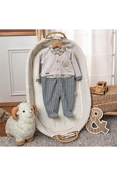 Babydola Gri Yakalı Erkek Takım - 14028