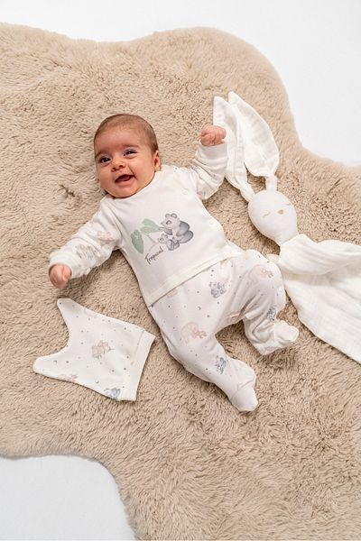 Bubbles 100% Organic Cotton Tropical Koala Lux Baby Jumpsuit