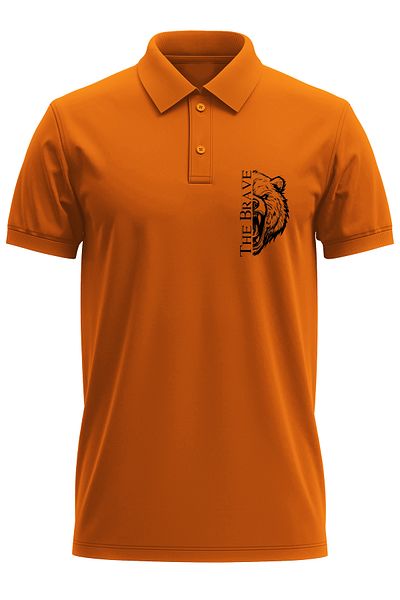 remonz Brave Brave Printed 100% Cotton Regular Fit Polo Neck T-Shirt
