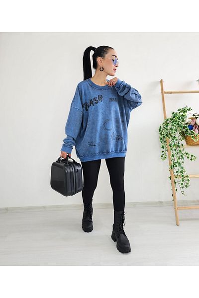6 butik altı üstü butik Hanorac oversize cu guler cu spălare