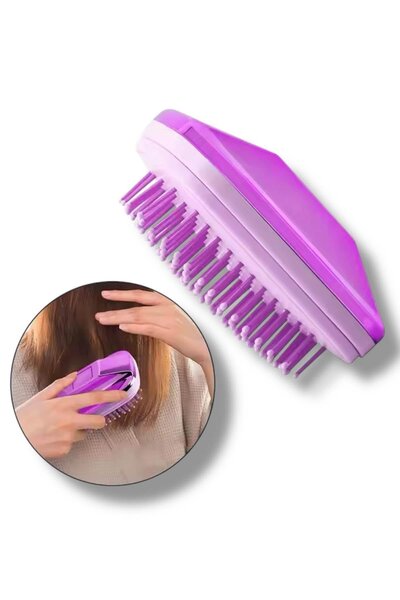 TAKIŞTIR Αυτοκαθαριζόμενη βούρτσα μαλλιών σε κουτί με λεπτομέρεια καθρέφτη σε...