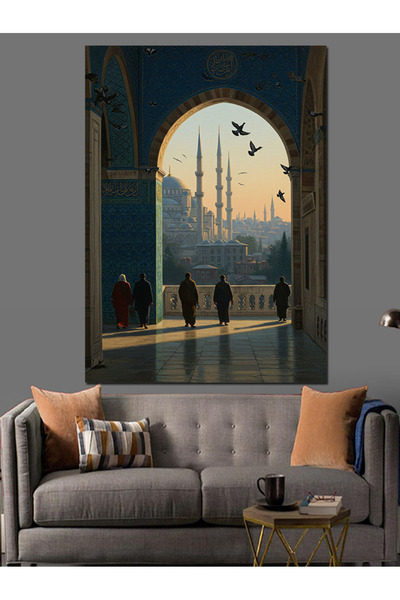 karizmart Osmanlı Cami Avlusunda Sabah Gölgesi Dekoratif Kanvas - Mdf Ahşap T...