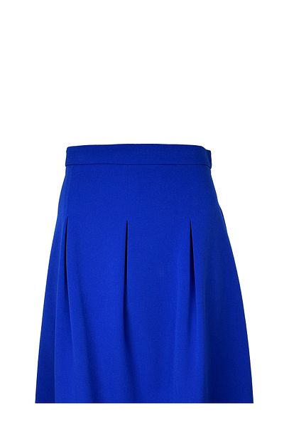KAMEYA Pleated Saks Blue Bell Skirt