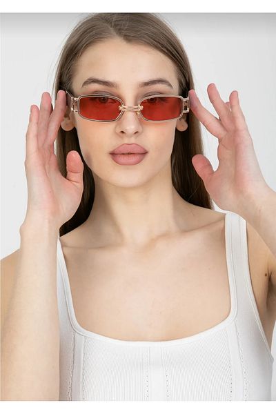 G Sport POLO Women's Retro Rectangular Glasses Brown Glass Without Ring