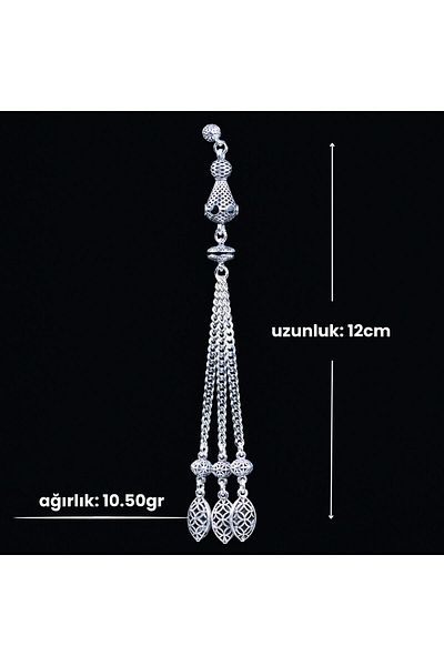 TESBİHCİBABA Zircon Embroidered Triple Rosary Tassel