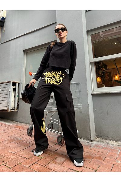KOTOLOG Unisex Grunge Baggy Elastic Adjust Waist Leg Snow Jean Money Pants in the Cloud