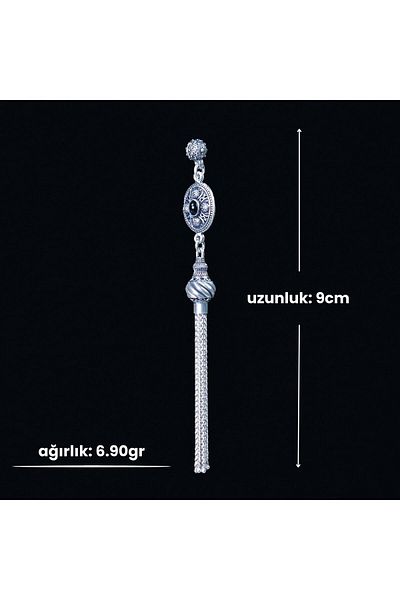 TESBİHCİBABA Black Zircon Çeşm-I Nightingale Design Rosary Tassel