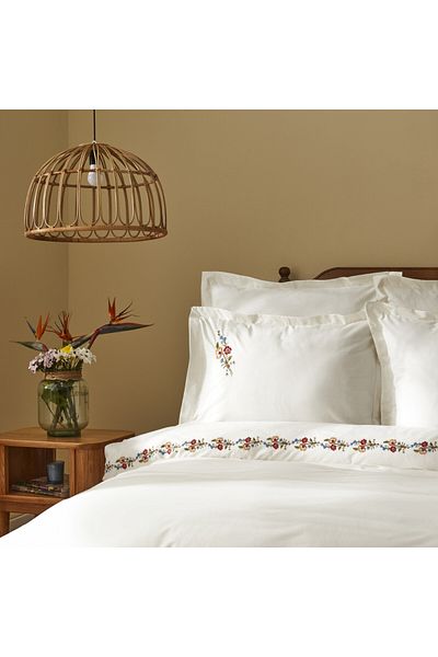 Karaca Home Karaca Home Blance 100% Baumwolle Doppeltes gesticktes Bettbezug Set, Wei