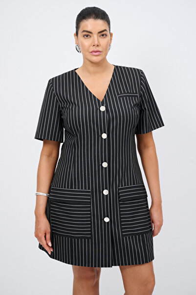 Love My Body Çizgili Elbise