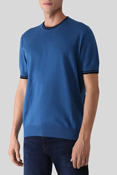 BOSS Regular Fit Bisiklet Yaka Erkek T-shirt Mavi