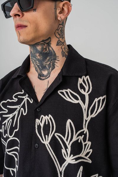 go gang own Ленена риза Ibiza с бродирани детайли