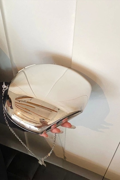 Glemix Geantă pentru rochie de seară pentru femei model Silver Drop Praga
