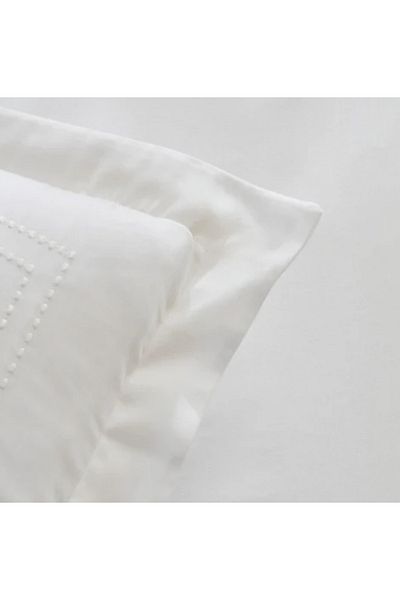 Karaca Home White Collection Felves 100% Baumwolle King Size Bettw sche Set Weiß
