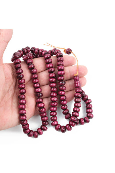 LapisDo Boxwood Painted Cherry Rotten 99 Wheel Cut 10X6Mm Prayer Rosary