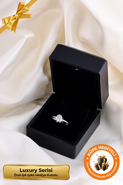 Lucente Jewellery Luxury Serisi Işıklı Hediye Kutulu 925 Ayar Gümüş Kaplama A...