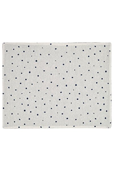 IKEA NISSÖGA Place mat, white/dark blue, 45 x 35 cm