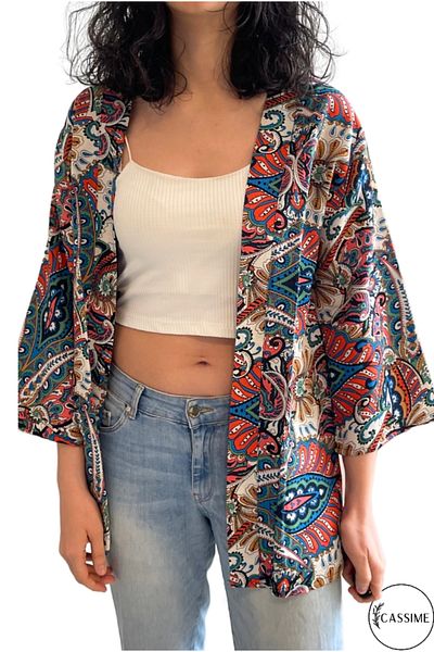 Cassime Women's Multi Pattern Quality Comfortable Loose Linen Kimono