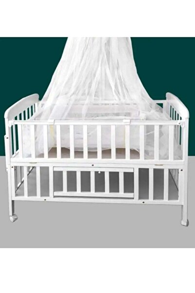 Star Kids سرير خشبي للأطفال بعجلات، قابل للطي - أبيض