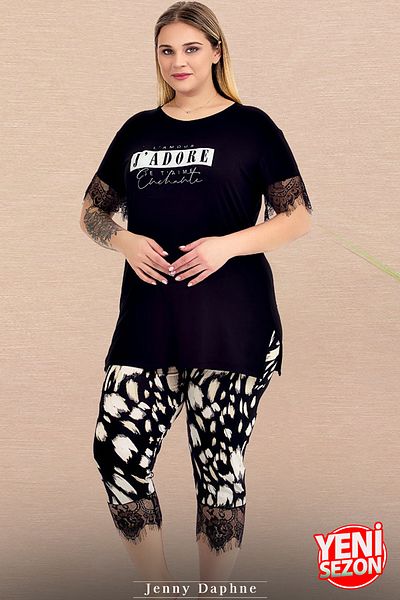 Jenny Daphne Large Size Dessini Crew Neck Sleeves, Legs and Pajamas