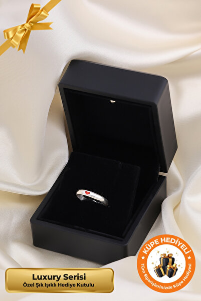 Lucente Jewellery Luxury Serisi Işıklı Hediye Kutulu Kalp 925 Ayar Gümüş Kapl...