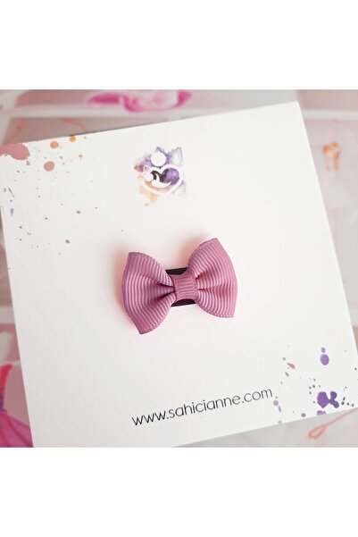 Sahici Anne مشبك شعر صغير على شكل فيونكة بدون شعر، 3 سم - أرجواني