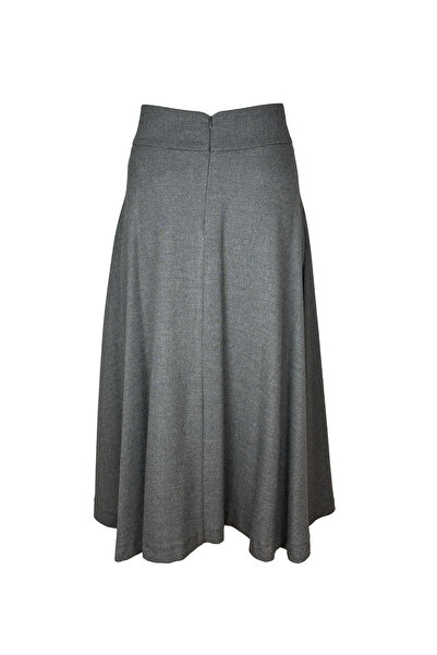 ADK Mağazacılık Cepli Gri Çan Etek