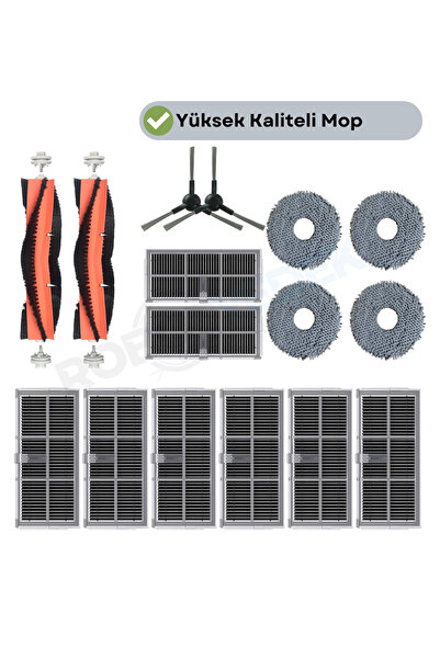 robotyedek Set de mopuri cu filtru Hepa compatibil Dreame X30 Ultra - 16 bucăți