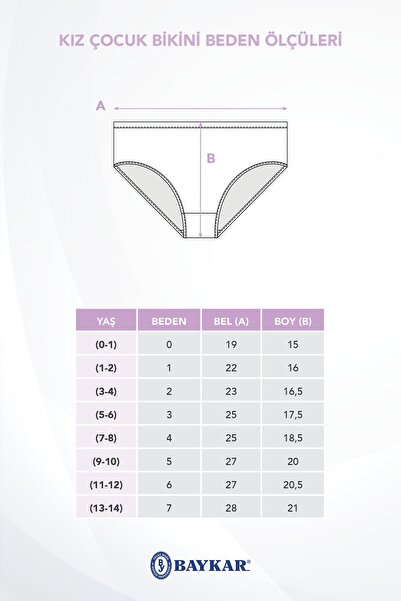 BAYKAR Bikini pentru fetiță - Chiloți de bază simpli din bumbac Lycra 6buc 5005