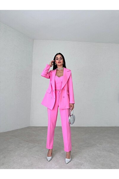 MİSSCİXFASHİON Üçlü Büstiyer Pantolon Ceket Şık Abiye Takım