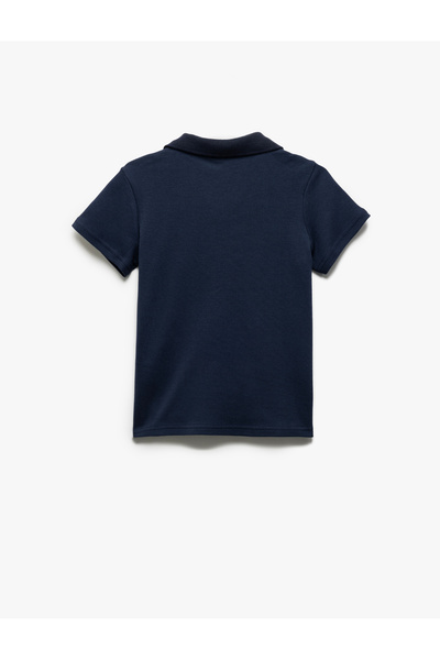 Koton Bavlněné tričko s krátkým rukávem Basic Polo Collar