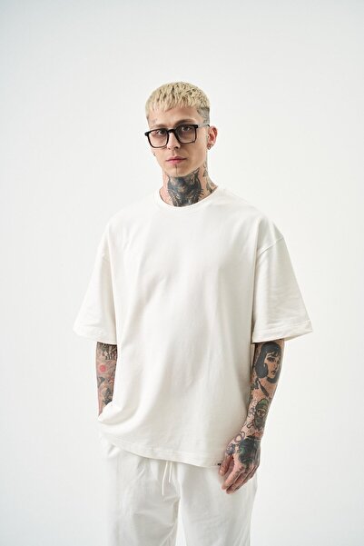 Respire Erkek Basic T-Shirt Beyaz